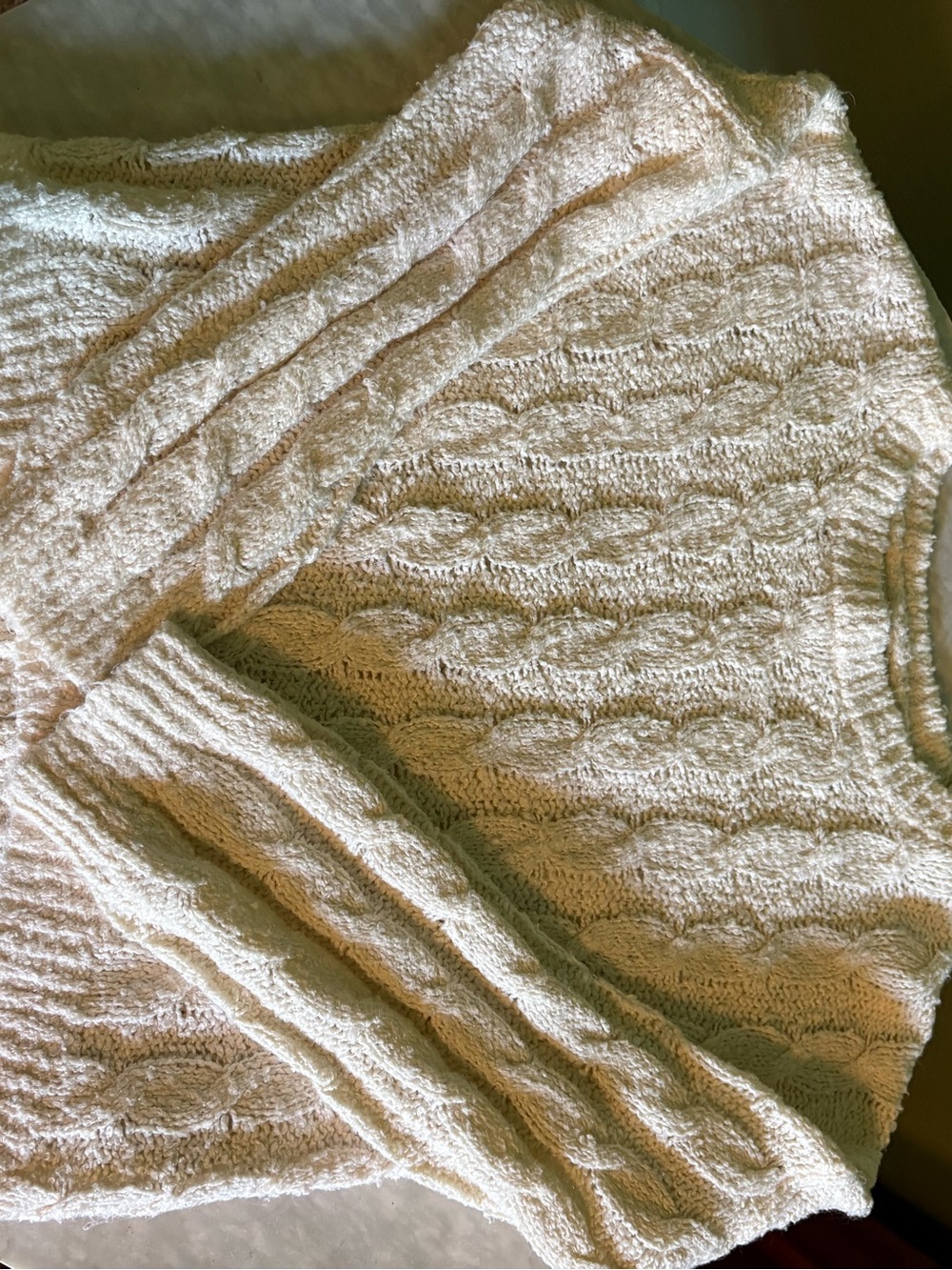 abercrombie kids Cream Cable Knit Sweater